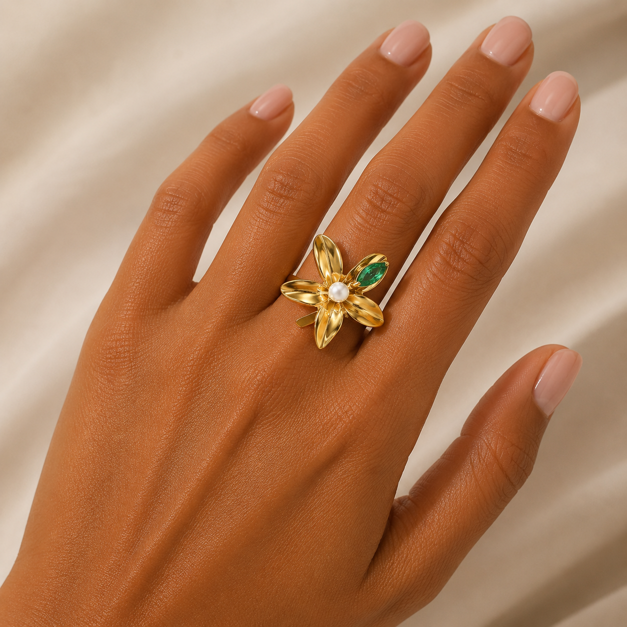 Bague Fleur d’Émeraude ⚜️